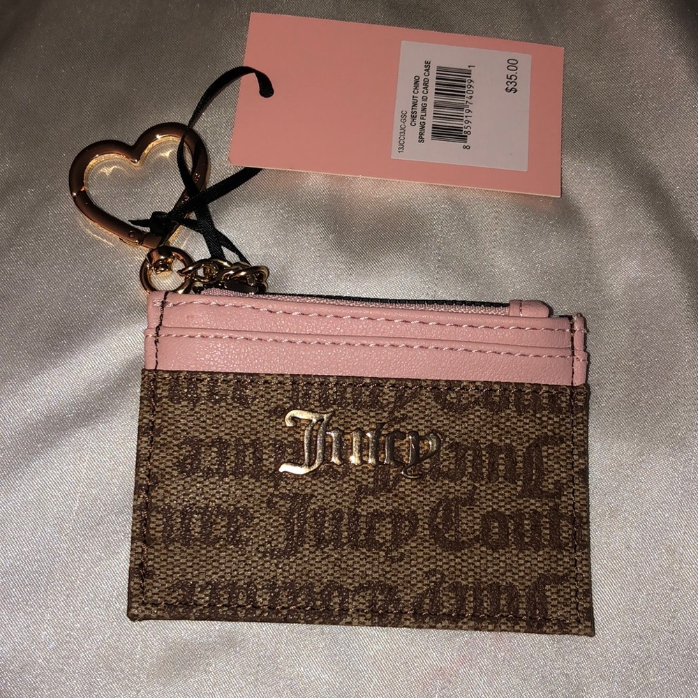 Juicy Couture Chestnut Chino Pink  Spring Fling ID Card Case NWT